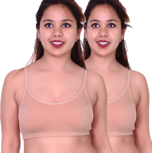 GLOWBODY SARA MIRZA SPORT BRA VERY SOFT COMFORT SKIN TOUCHLESS ELASTIC PACK-2 Women Everyday Non Padded Bra