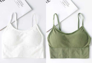 Vinbila Casual Solid Women White, Green Top