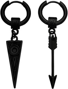 M Men Style Hollow-Out Triangle Rock Arrowhead Huggie Hoop Earrings Metal Drops & Danglers