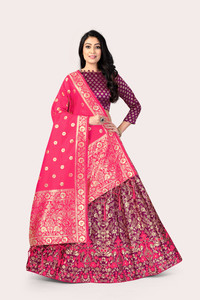 DECIZE CLOTHING Self Design Semi Stitched Lehenga Choli