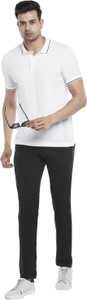 Byford by Pantaloons Solid Men Polo Neck White T-Shirt
