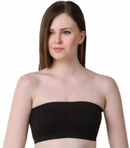 Diva World Black Strapless Comfort Wireless Bra Tube bra Seamless Bandeau Bralette Tube Top Women Bandeau/Tube Non Padded Bra