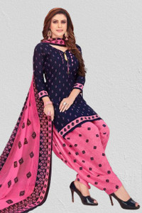 INITHI Crepe Floral Print Salwar Suit Material