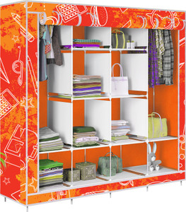 G Genipap D2 School Pattern Print Carbon Steel Collapsible Wardrobe