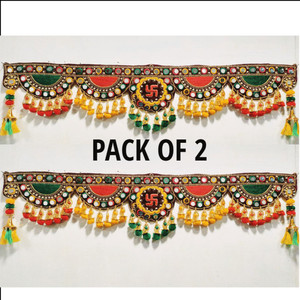 SHREEJI HANDICRAFT Beads and pom pom home decor toran Toran