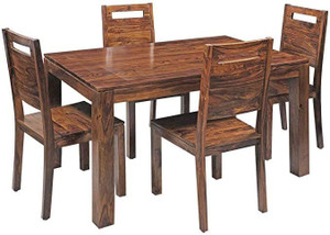 WayWood Premium Dining Room Furniture Sheesham Wood Wooden Dining Table with 4 Chairs Solid Wood 4 Seater Dining Table