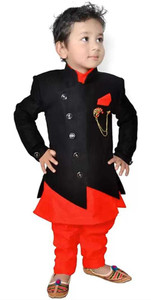 RahatGarments Boys Festive & Party Kurta, Waistcoat and Pyjama Set