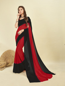 Anand Sarees Striped, Dyed Bollywood Georgette Saree