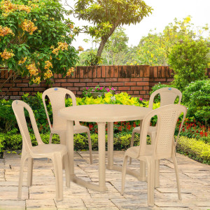 Nilkamal Meridian Plastic 4 Seater Dining Set