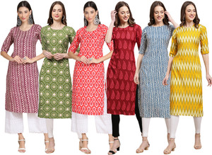 EthnicBasket Women Printed Straight Kurta