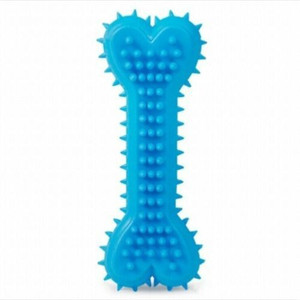 Woofy Natural Rubber Squeaky Spiky Bone Chew Toy - Image 2