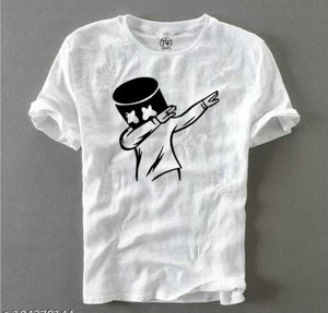 TLF पुरुषों के लिए गोल गला सॉलिड सफेद टी-शर्ट