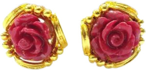 Gorkhastyle Coral rose stud Coral Brass Stud Earring