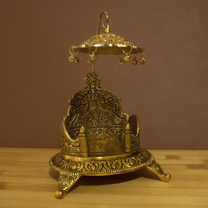 Spillbox Traditional Brass Mukali Stool peeta chowki Sinhasan God Idols – Idol Stand Decorative Showpiece  -  21 cm