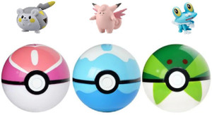 Delite Super POKEMON 3 Random Poke Balls Kids Pop open with Mini Toy Figure