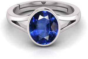 Pranjal Gems Original 14.25 Ratti Blue Sapphire Neelam Gem Stone Ring With Leb certificate Brass Sapphire Ring