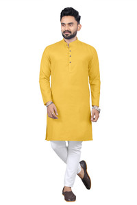 RAHUL LOOK Men Solid Straight Kurta