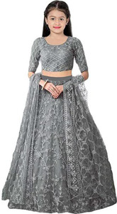 Femisha Creation Girls Lehenga Choli Party Wear Embroidered Lehenga, Choli and Dupatta Set