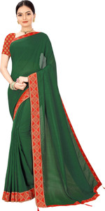 GAVUBAA Solid/Plain Bollywood Art Silk Saree