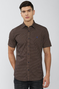 VAN HEUSEN Men Solid Casual Brown Shirt