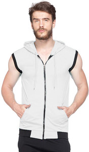 Jangoboy Solid Men Hooded Neck Grey T-Shirt