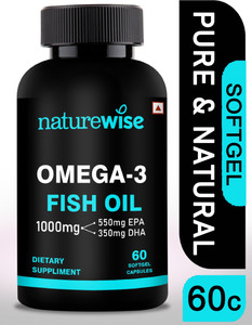Naturewise Omega 3 Fish Oil 1000mg High Strength for Healthy Heart, Brain & Body