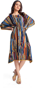 DharmHouse Geometric Print Rayon Women Kaftan