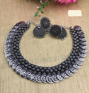 PBM CREATIONS Oxidised Silver Silver, Gold Jewellery Set