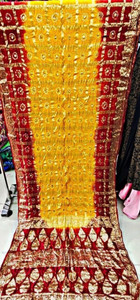 MINE CHOICE Woven, Checkered Bandhani Jacquard, Art Silk Saree