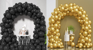 FAB NATION Solid Black&Golden_50 Balloon