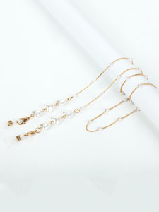 YELLOW CHIMES Chain for Women Eyeglasses Chain Golden Face Mask Chains Crystal Brass Chain