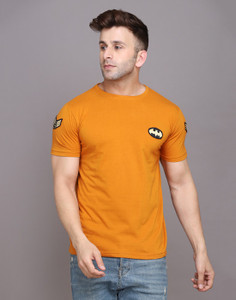 BEYOU FASHION Solid Men Round Neck Yellow T-Shirt
