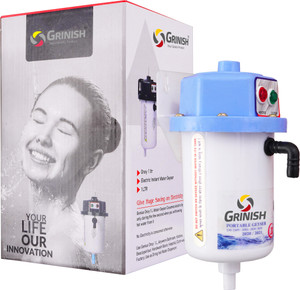 GRINISH 1 L Instant Water Geyser (ULTRA SLIM WITH SHOCK PROOF BODY, Blue, White)
