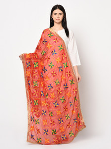 WEAVERS VILLA Chiffon Embroidered Women Dupatta