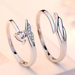Shopping Dust Valentine Gifts Couple Rings Valentine Day Propose Your Girlfriend Alloy Cubic Zirconia Platinum Plated Ring