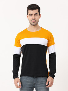 Fleximaa Colorblock Men Round Neck Multicolor T-Shirt
