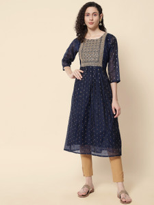 PPTOSS Women Embroidered A-line Kurta