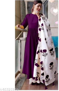 तेज़ फैशन महिलाओं के लिए एप्लिक अनारकली कुर्ता