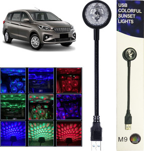 MOOZMOB 360 Degree Flexible Portable 7 Color + 9 Functional Modes with Pattern Changing Button USB Disco Projector Led Light for Ertiga Car SUVs Home Bedroom and More Led Light