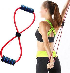 BoldFire Figure 8 Shape Yoga Fitness Workout Toning Resistance Resistance Tube Resistance Tube