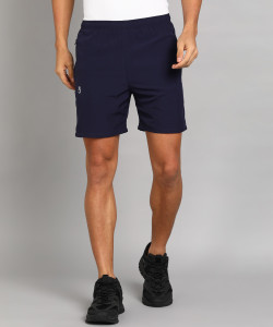Lemona Solid Men Dark Blue Sports Shorts, Gym Shorts, Running Shorts, Regular Shorts