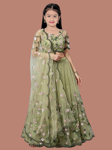 NEw BHARAT SALES Girls Lehenga Choli Party Wear Embroidered Lehenga Choli