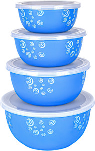 Zaib bowl microwave oven cookware set steel container bowl ( set of 4 blue spiral ) Pack of 4 Cook and Serve Casserole Set