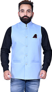 बिज्ज़ी पुरुषों के लिए सॉलिड स्लीवलेस जैकेट