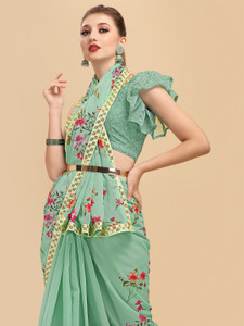 Sangria Printed Bollywood Georgette Saree