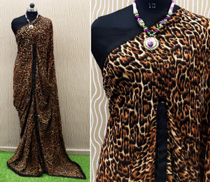 RUDRAKSH NX Printed, Self Design Bollywood Georgette Saree