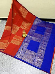 NESHVI ENTERPRISE Woven Banarasi Jacquard, Silk Blend Saree