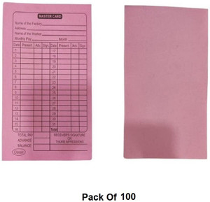 NSSP Paper Attendance Card for Daily Payroll