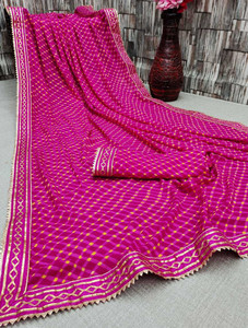 Kanooda Prints Checkered Bollywood Georgette Saree