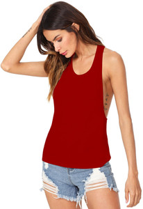 THE BLAZZE Casual Solid Women Red Top